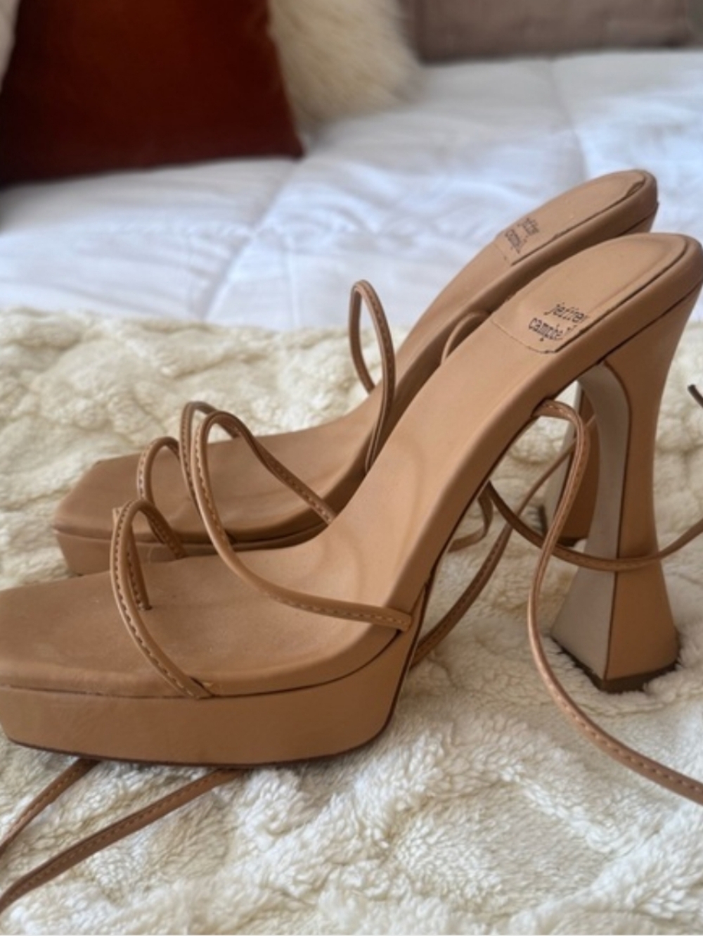 Jeffrey Campbell Elegant Tan Strappy Heel Sandals
